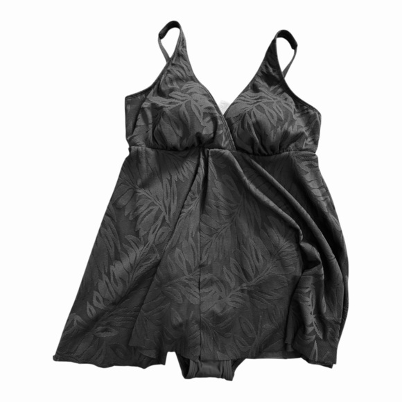 Swim Solutions Tummy-Control Swim Dress in Black NWT - Picture 2 of 7